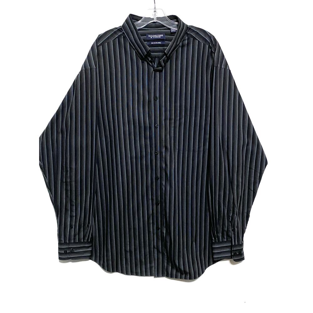 Roundtree & Yorke Button Dress Shirt Men 2XLT Tall Business Casual Office Preppy